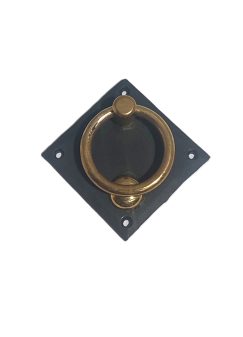 DK-02 Door Knocker Diamond Beveled Brass on black 100 x 100 x 3mm