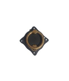 DK-02 Door Knocker Diamond Shaped/Hammered Brass on black 100 x 100 x 3mm